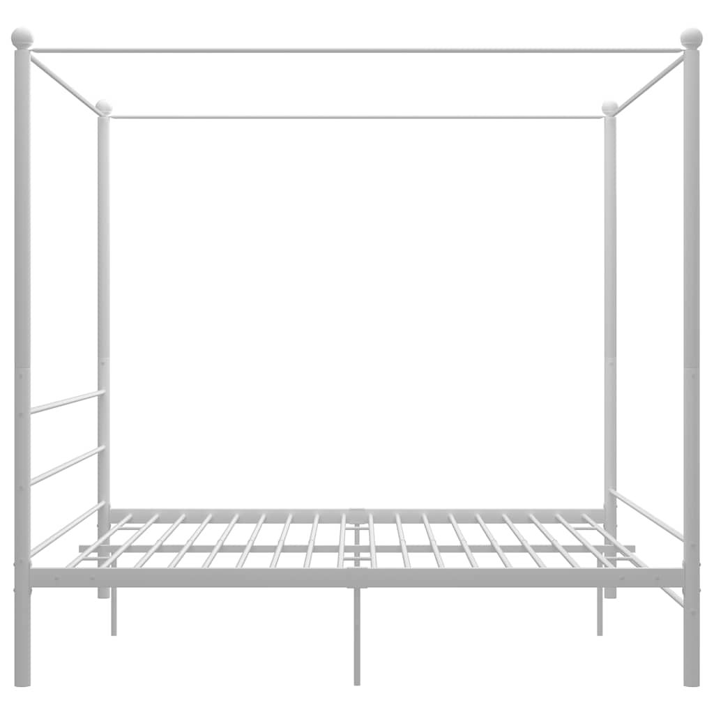 Okvir za krevet s nadstrešnicom bijeli metalni 180 x 200 cm