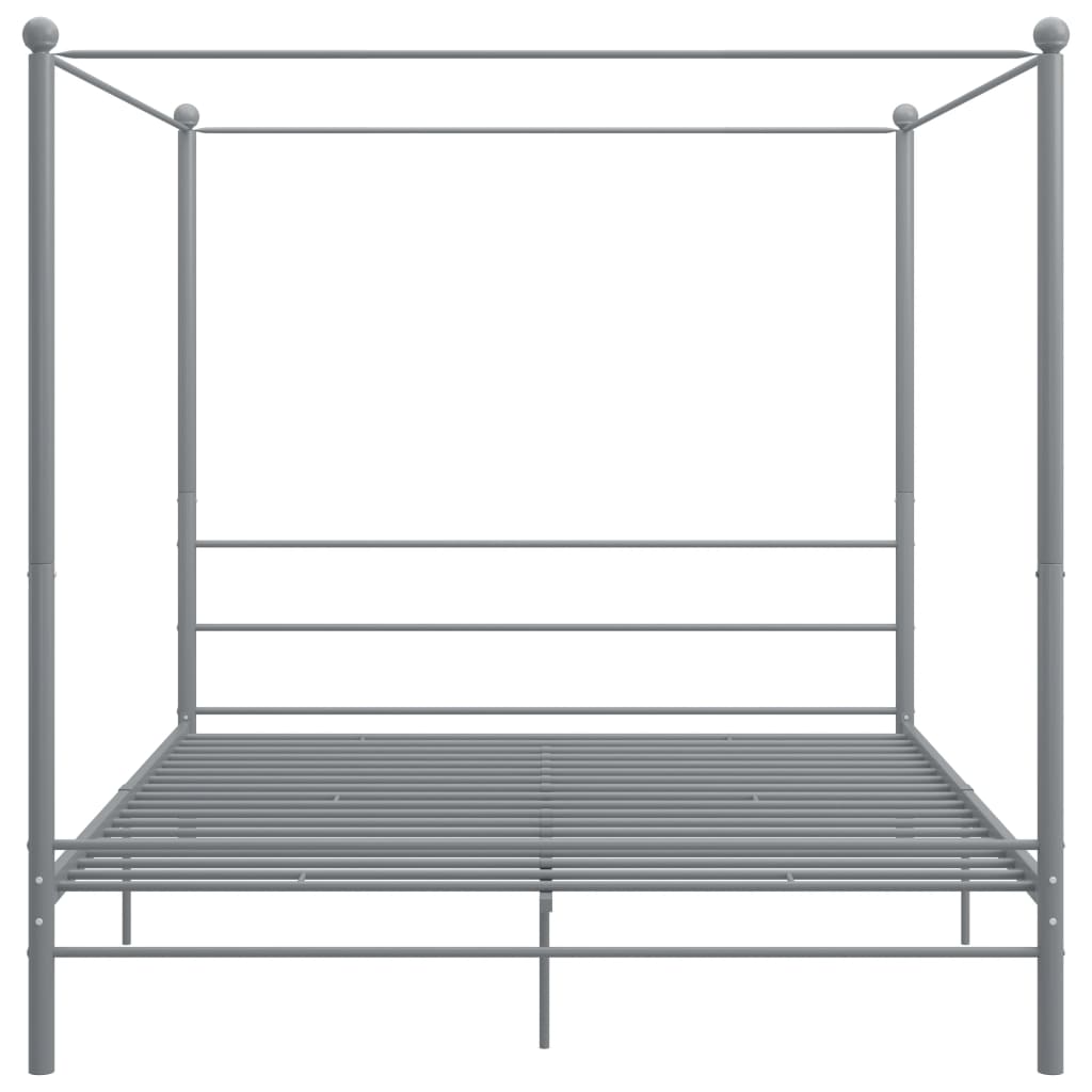 Okvir za krevet s nadstrešnicom sivi metalni 180 x 200 cm