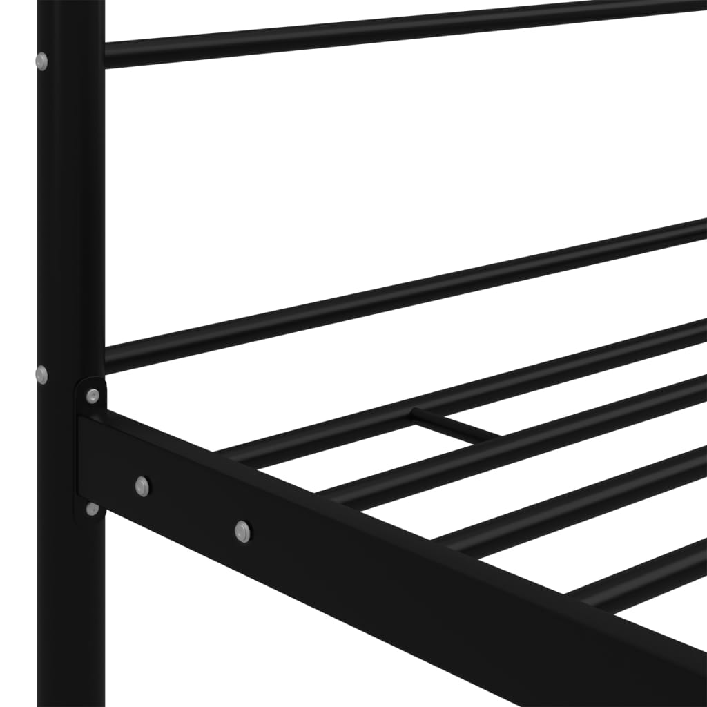 Okvir za krevet s nadstrešnicom crni metalni 200 x 200 cm