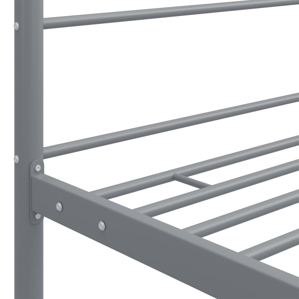 Okvir za krevet s nadstrešnicom sivi metalni 200 x 200 cm