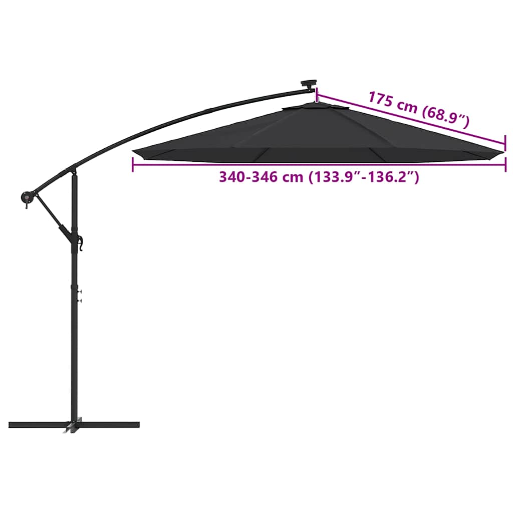 Zamjenska tkanina za konzolni suncobran 350 cm crna