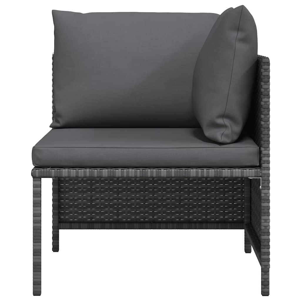 Modularna kutna sofa od poliratana s jastucima siva