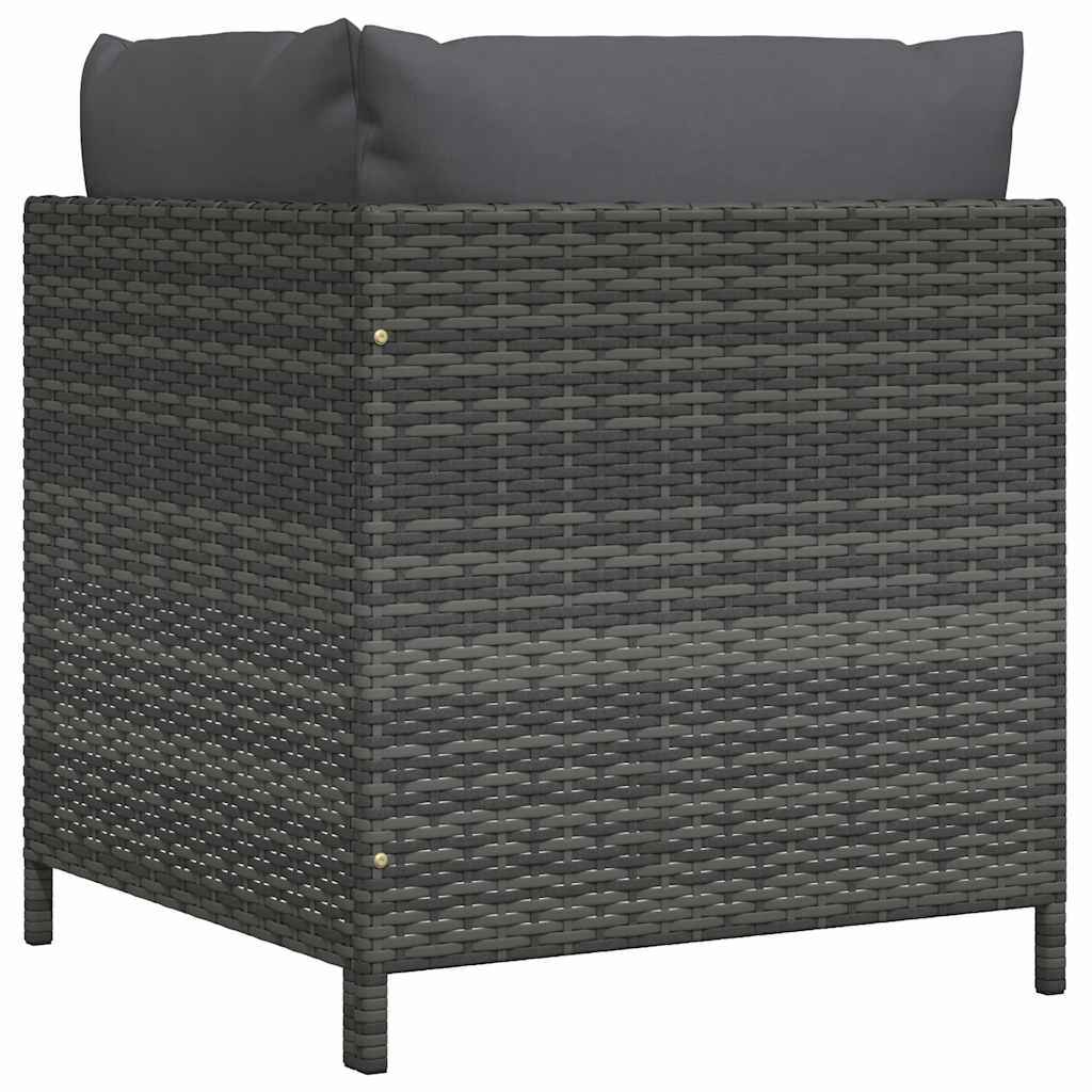 Modularna kutna sofa od poliratana s jastucima siva