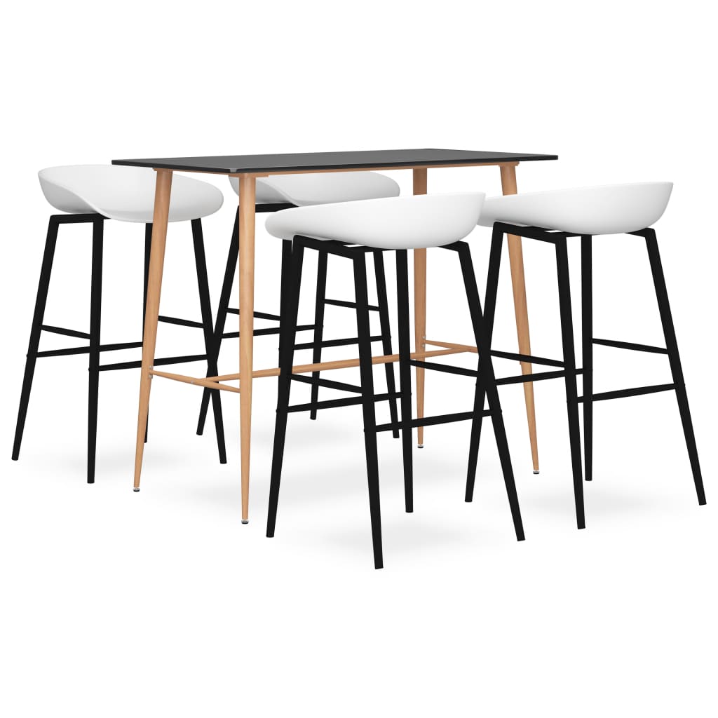 5-dijelni barski set crno-bijeli