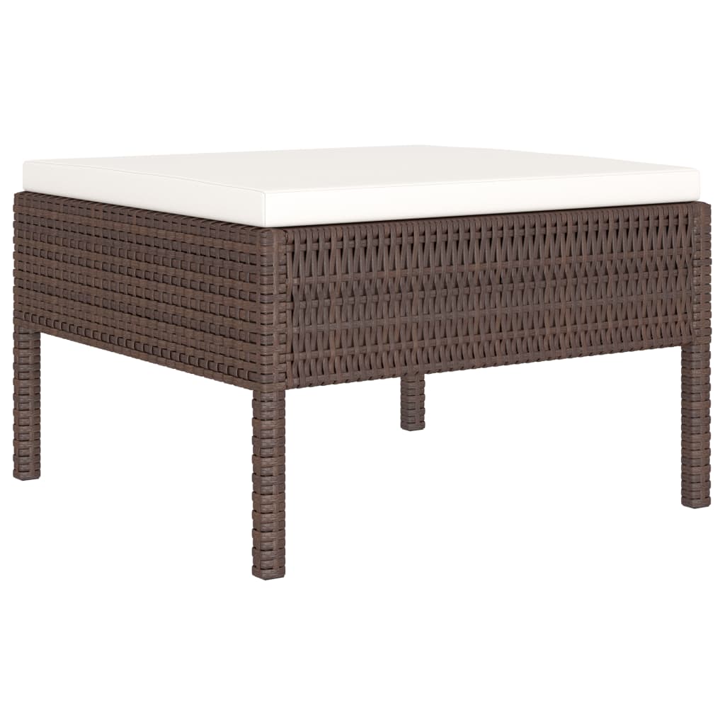 6-dijelna vrtna garnitura od poliratana s jastucima smeđa