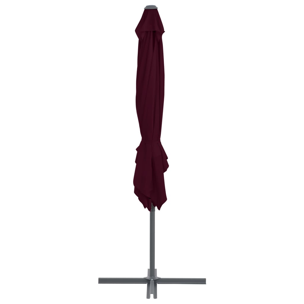 Konzolni vrtni suncobran s čeličnim stupom 250 x 250 cm bordo