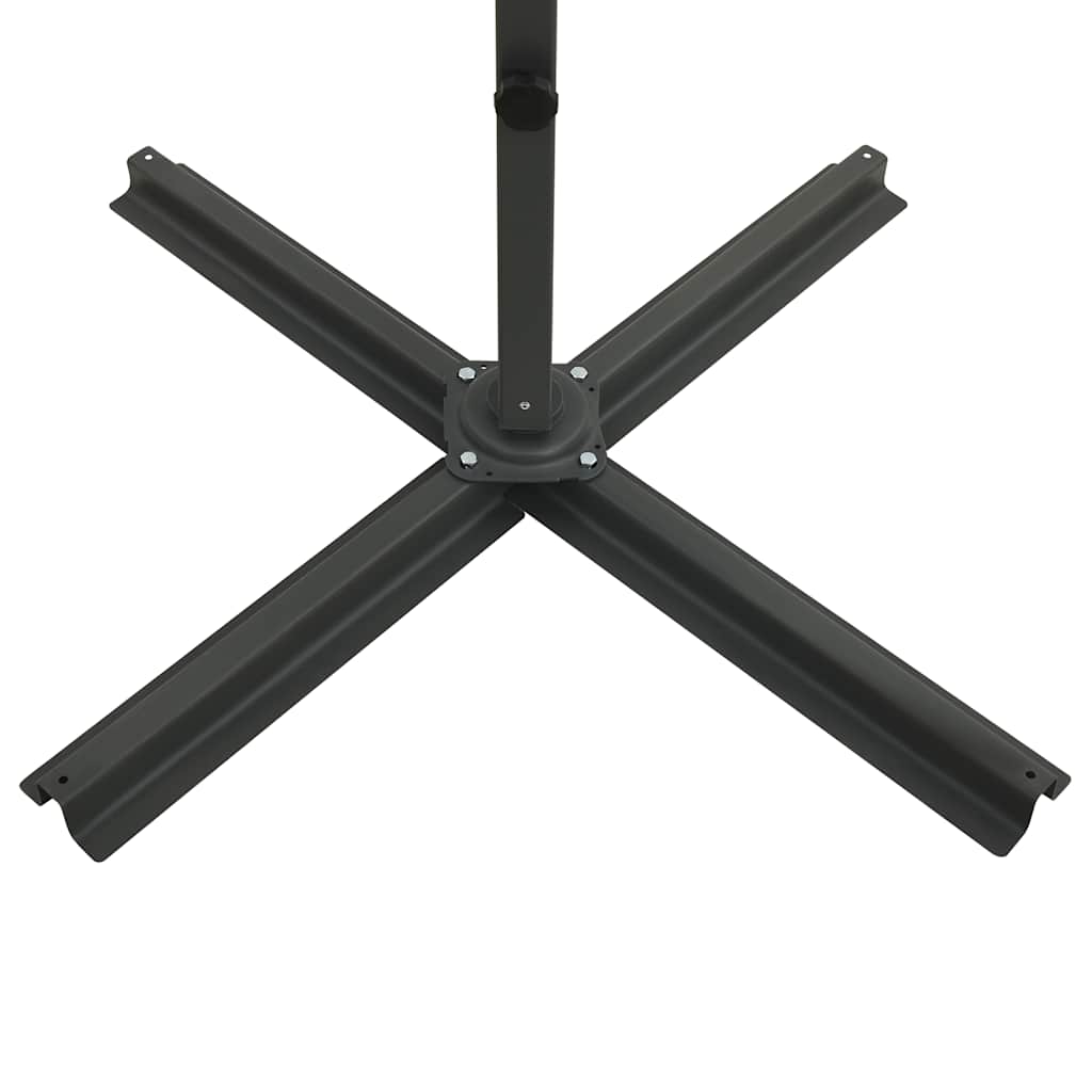 Konzolni vrtni suncobran sa stupom LED 250 cm azurnoplavi