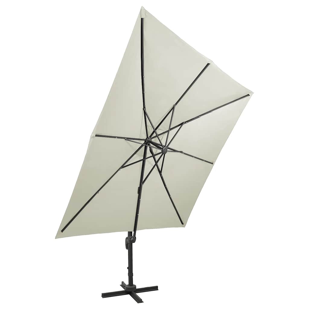 Konzolni vrtni suncobran sa stupom LED 300 cm boja pijeska