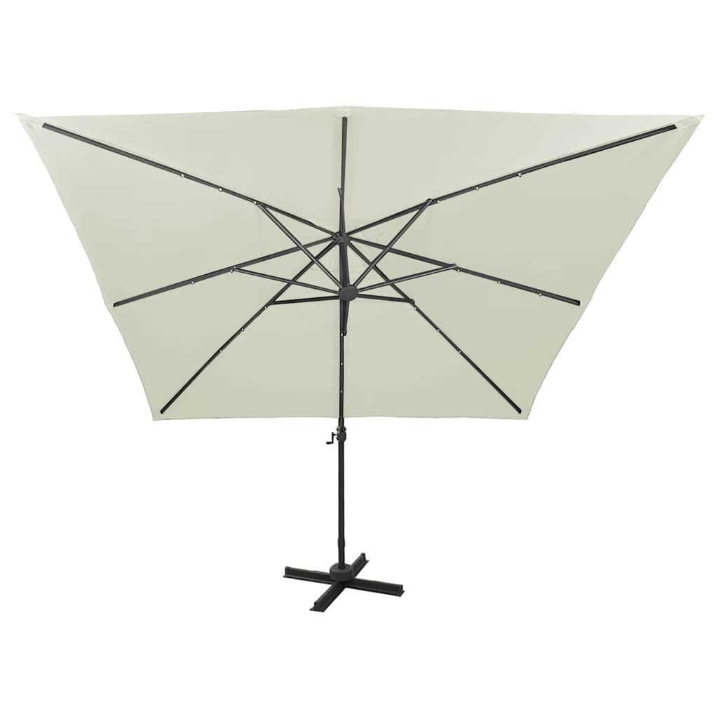 Konzolni vrtni suncobran sa stupom LED 300 cm boja pijeska