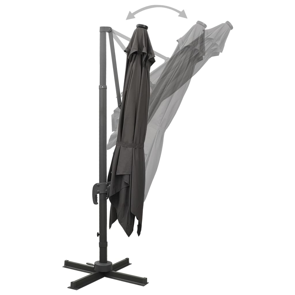 Konzolni vrtni suncobran sa stupom LED 300 cm antracit