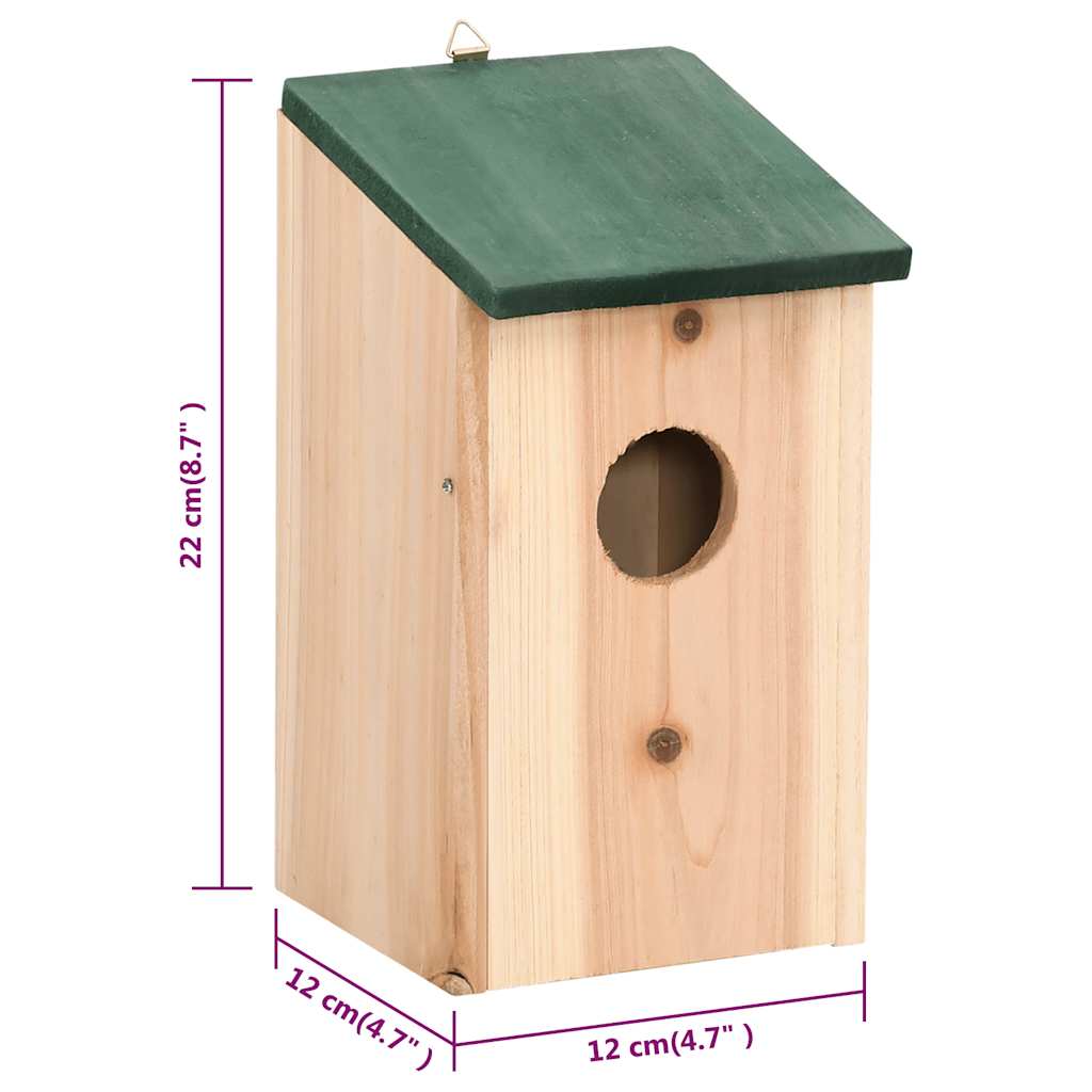 Kućice za ptice 10 kom od masivne jelovine 12 x 12 x 22 cm