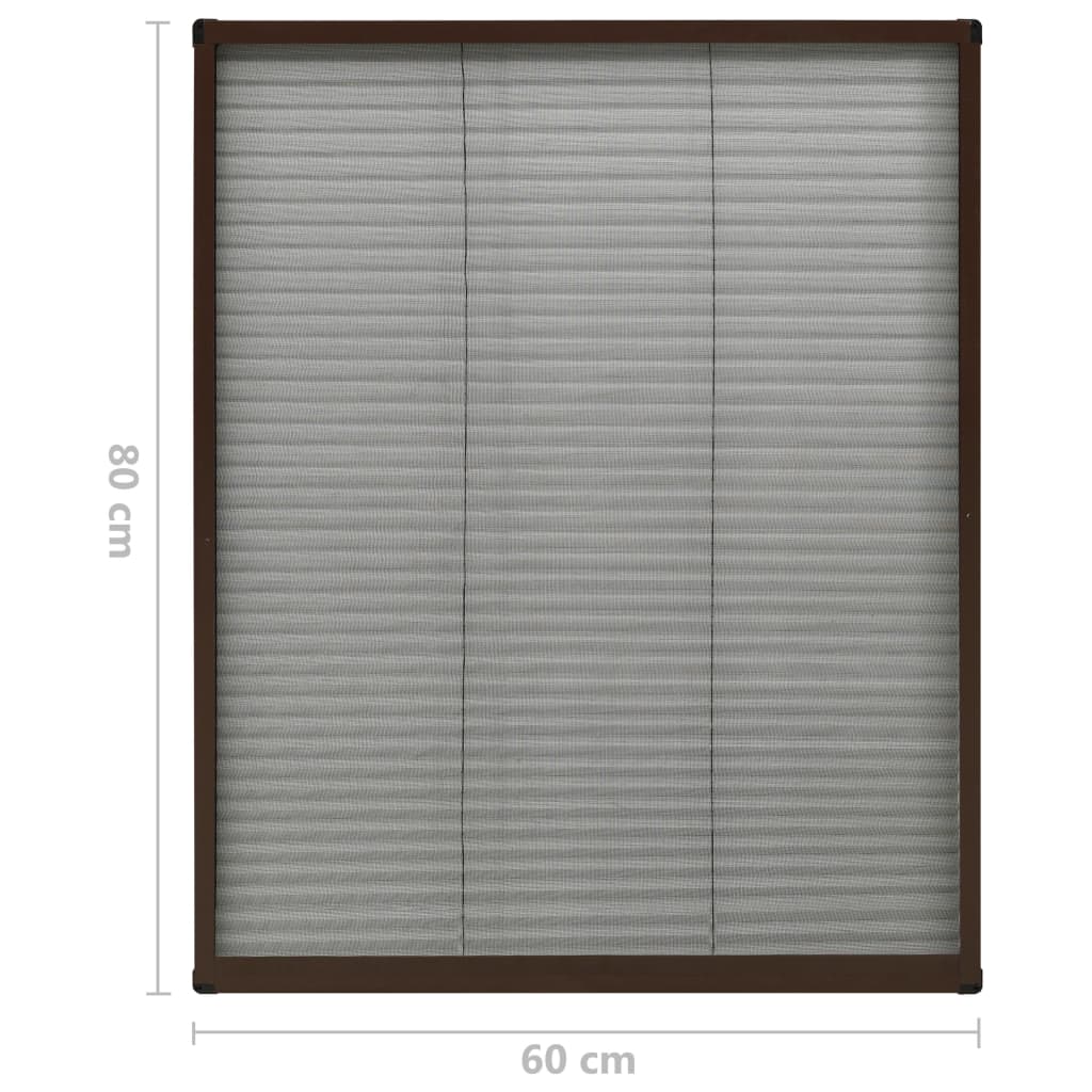Zaslon protiv insekata za prozore aluminijski smeđi 60 x 80 cm