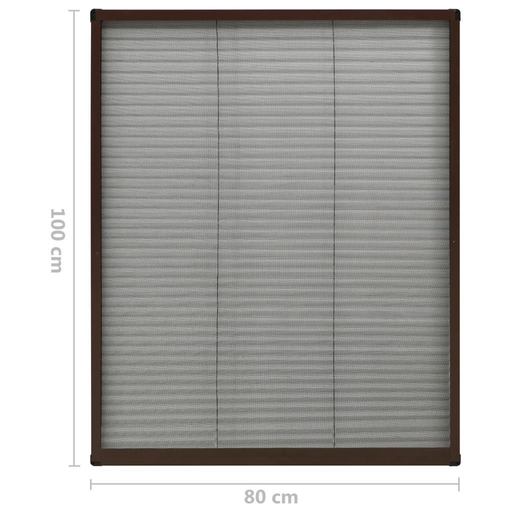 Zaslon protiv insekata za prozore aluminijski smeđi 80 x 100 cm