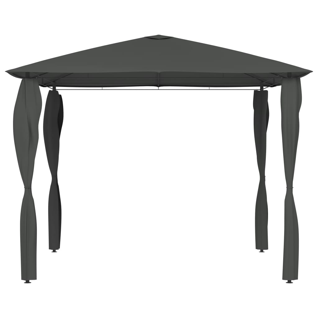 Sjenica s navlakama za stupove 3 x 3 x 2,6 m antracit 160 g/m²