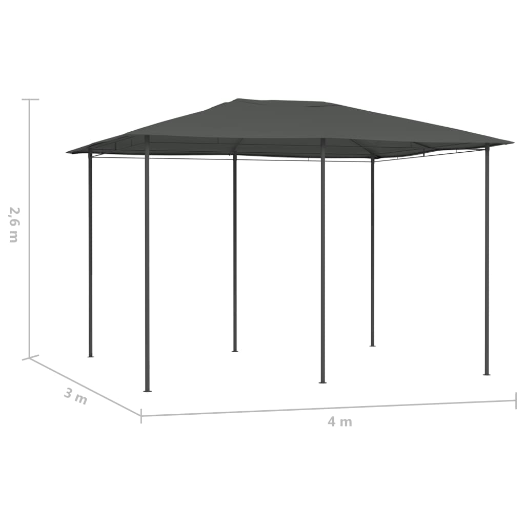 Sjenica 3 x 4 x 2,6 m antracit 160 g/m²