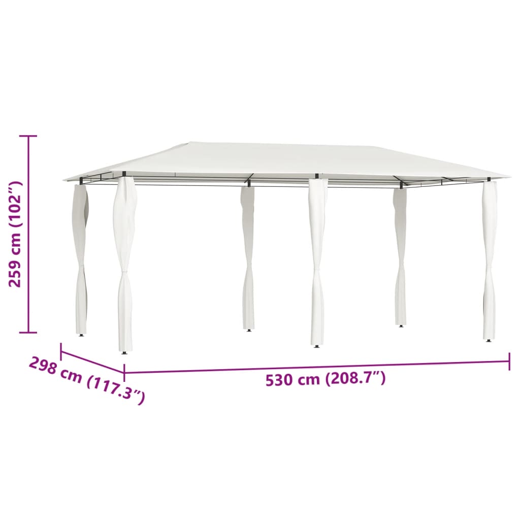 Sjenica s navlakama za stupove 2,98x5,3x2,59 m krem 160 g/m²