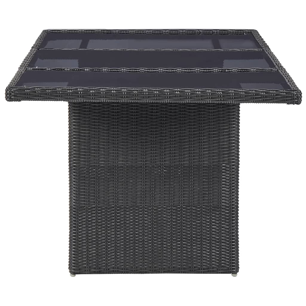 7-dijelni vrtni blagovaonski set od poliratana crni