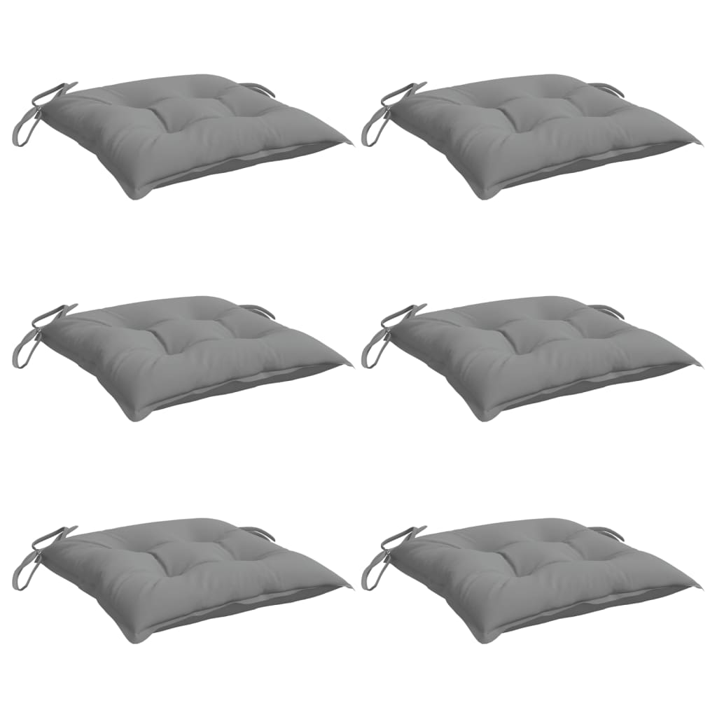 Jastuci za stolice 6 kom sivi 40 x 40 x 7 cm od tkanine Oxford