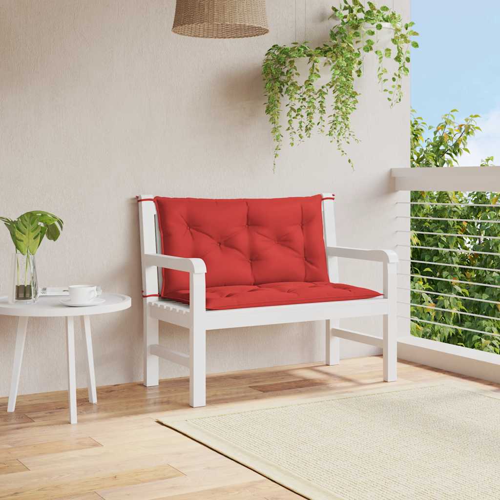 Jastuk za vrtnu klupu crveni 100x(50+50)x7 cm od tkanine Oxford