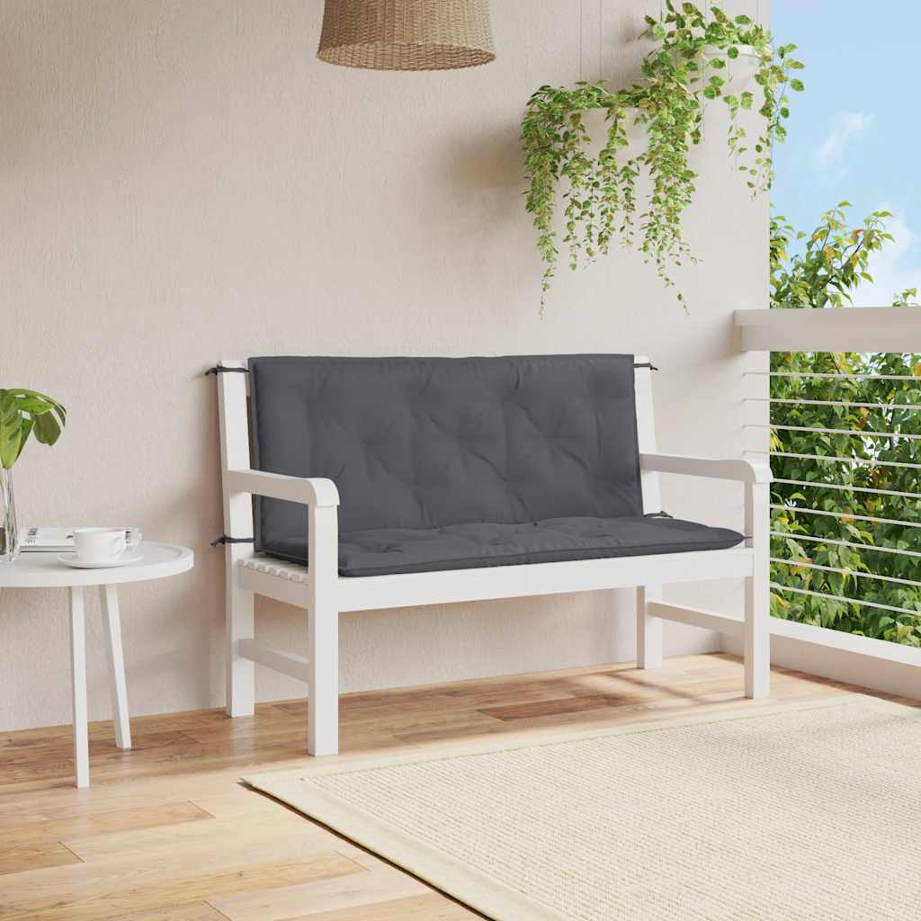 Jastuk za vrtnu klupu antracit 120x(50+50)x7 cm tkanina Oxford