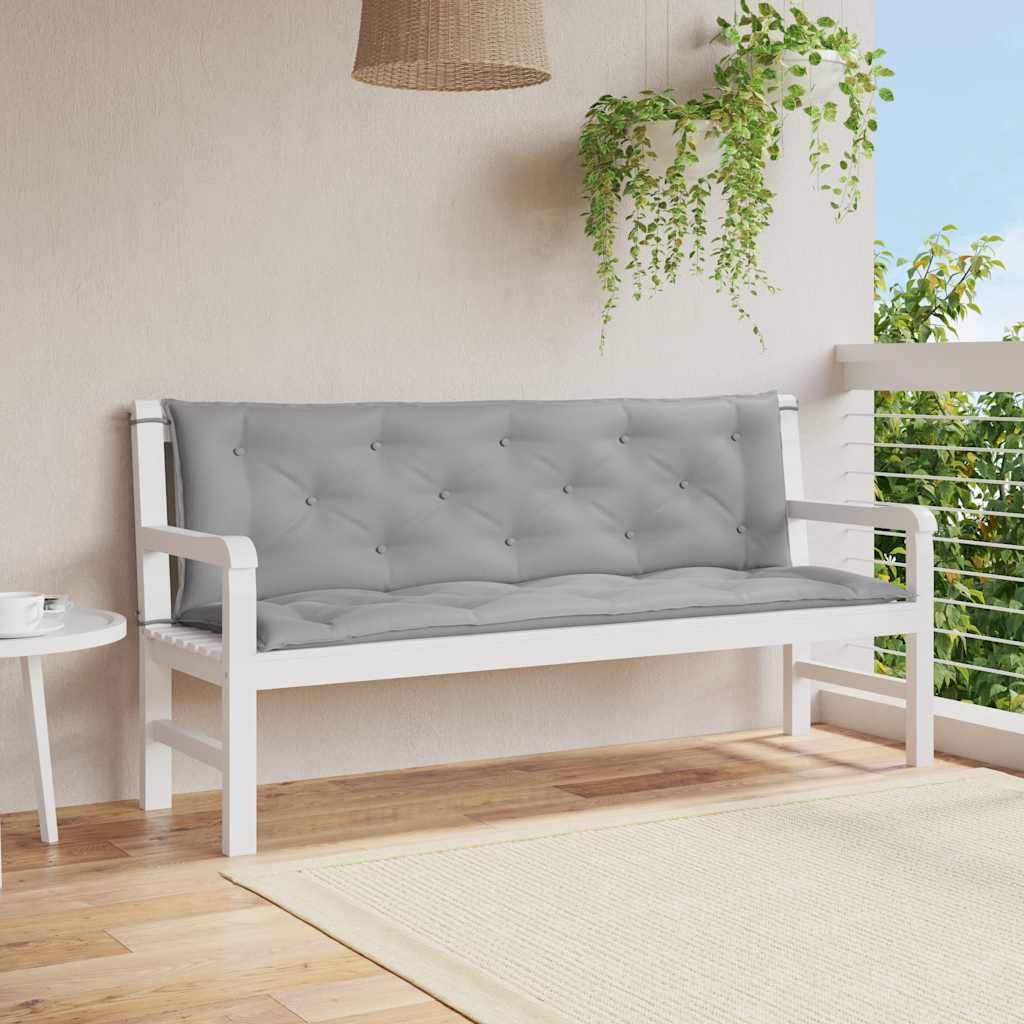 Jastuk za vrtnu klupu sivi 150 x (50+50) x 7 cm tkanina Oxford