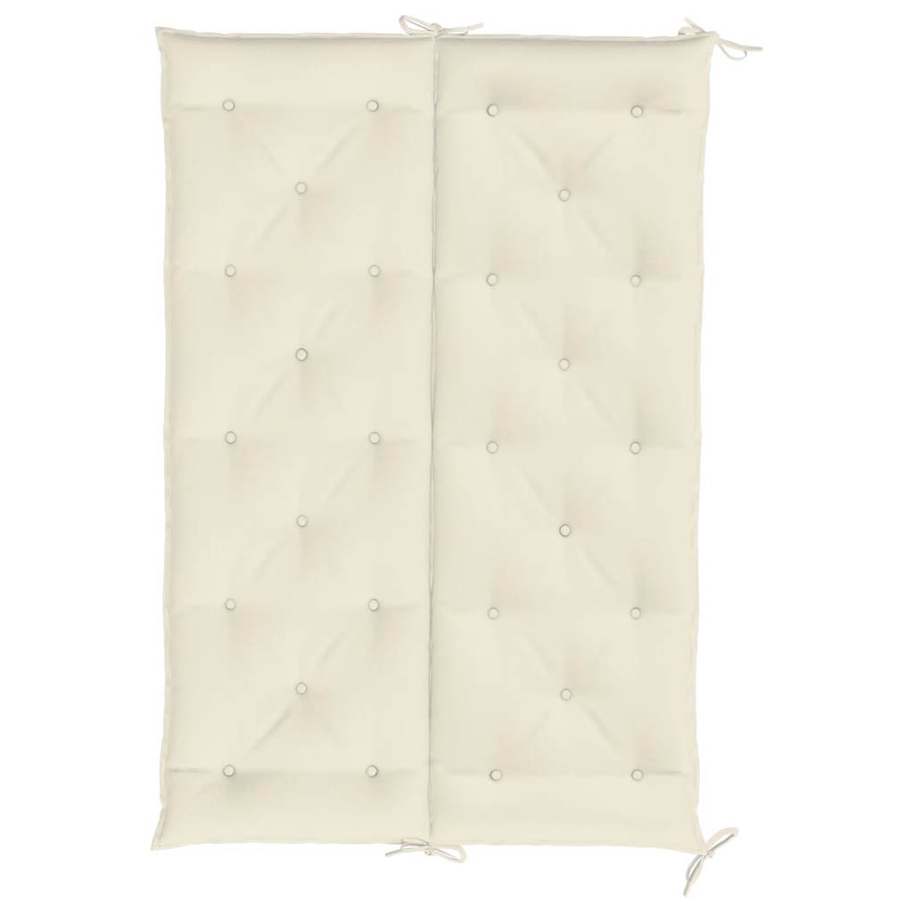 Jastuk za vrtnu klupu krem bijeli 150x(50+50)x7 cm od tkanine