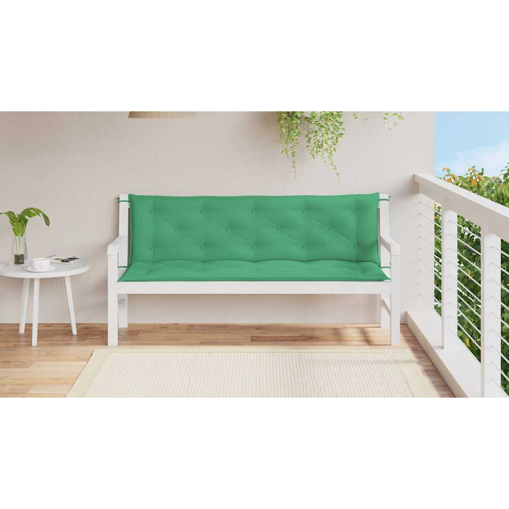 Jastuk za vrtnu klupu zeleni 150x(50+50)x7 cm od tkanine Oxford