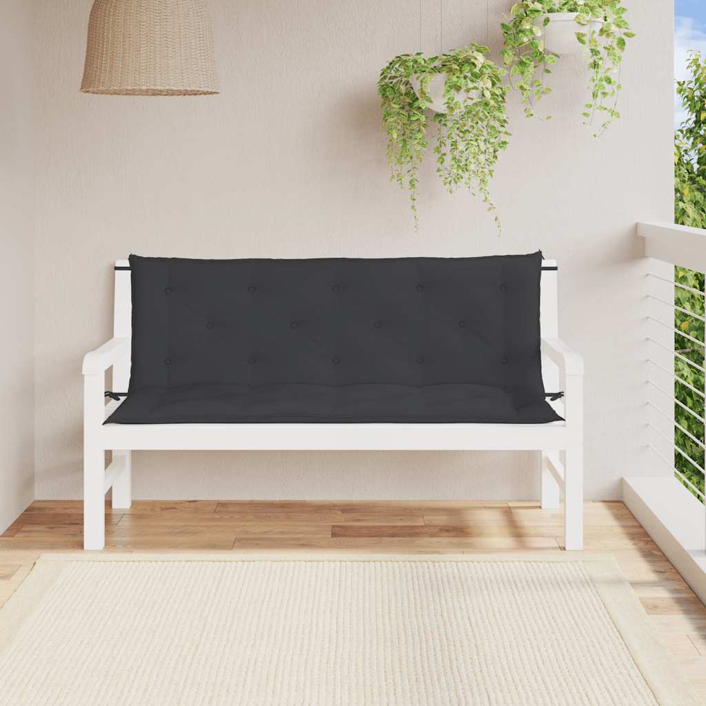 Jastuk za vrtnu klupu crni 150 x (50+50) x 7 cm tkanina Oxford