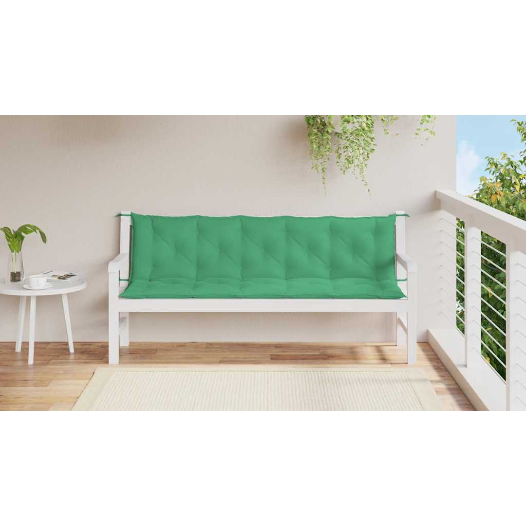 Jastuk za vrtnu klupu zeleni 180x(50+50)x7 cm od tkanine Oxford