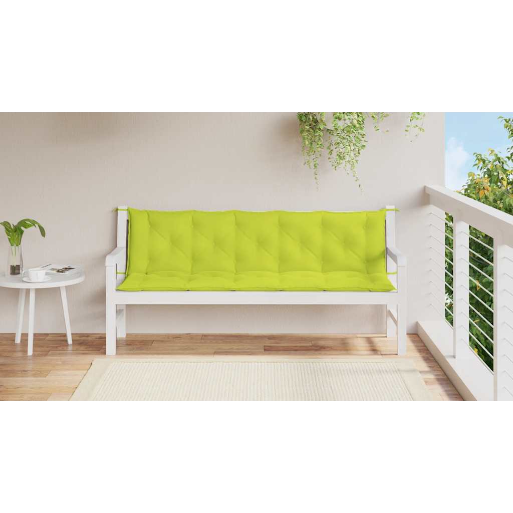 Jastuk za vrtnu klupu jarkozeleni 180x(50+50)x7 cm od tkanine