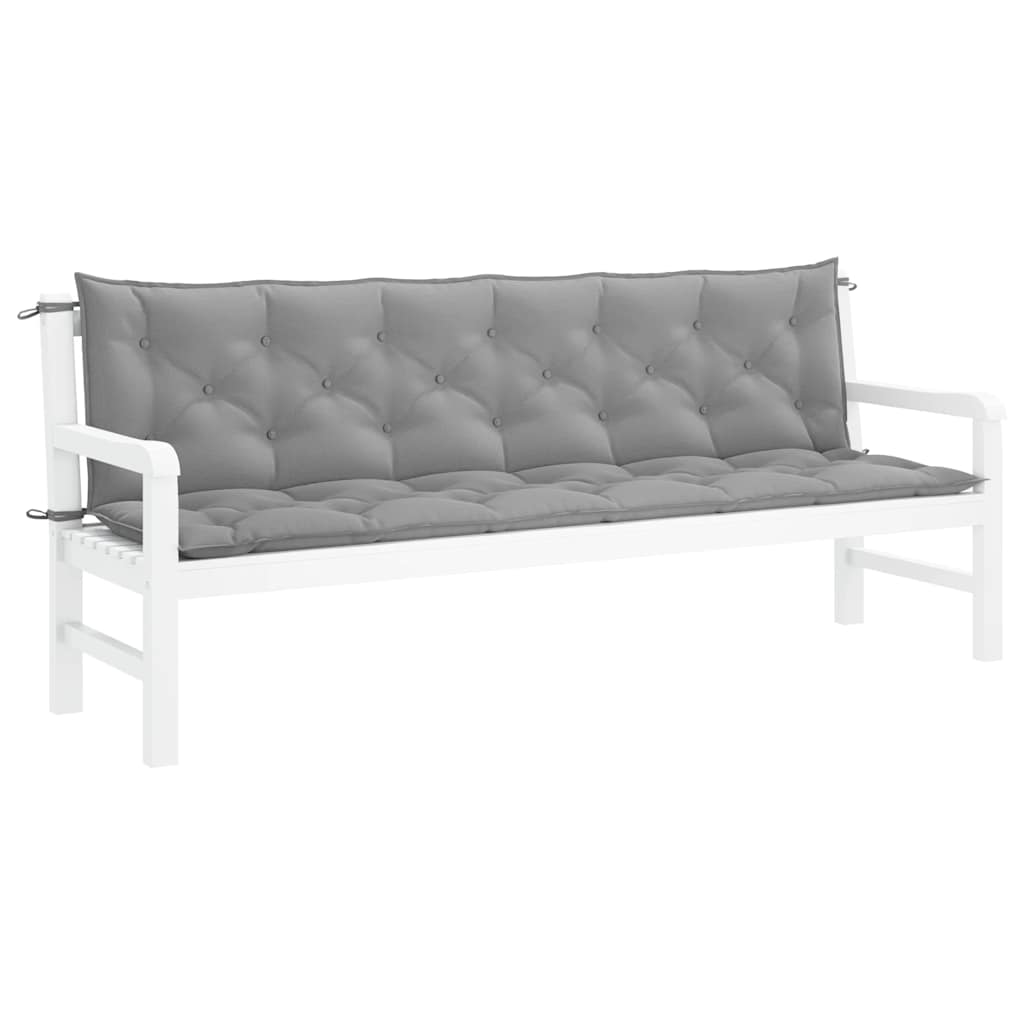 Jastuk za vrtnu klupu sivi 200 x (50+50) x 7 cm tkanina Oxford