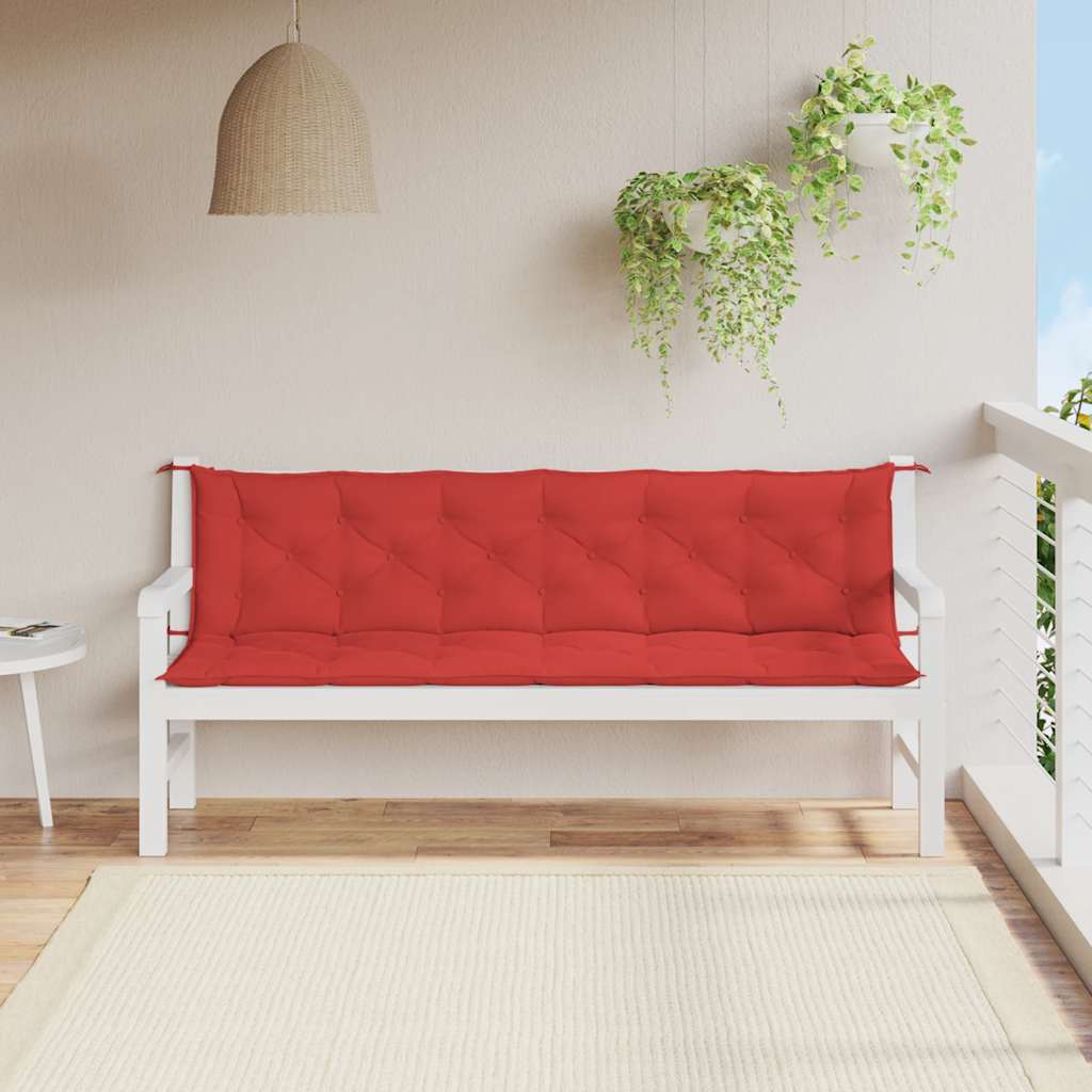 Jastuk za vrtnu klupu crveni 200x(50+50)x7 cm od tkanine Oxford