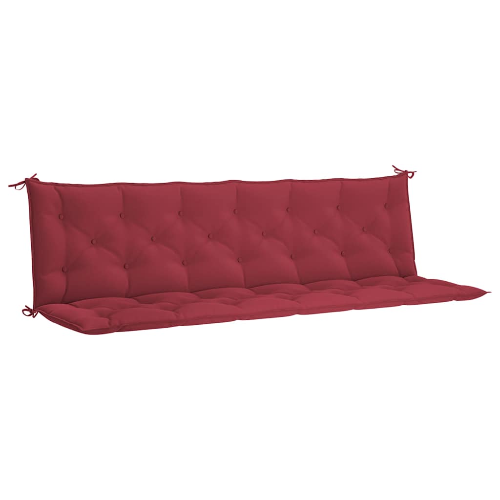 Jastuk za vrtnu klupu boja vina 200x(50+50)x7 cm tkanina Oxford