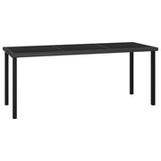 Vrtni blagovaonski stol crni 180 x 70 x 73 cm od poliratana