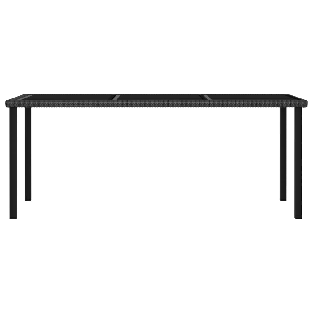 Vrtni blagovaonski stol crni 180 x 70 x 73 cm od poliratana