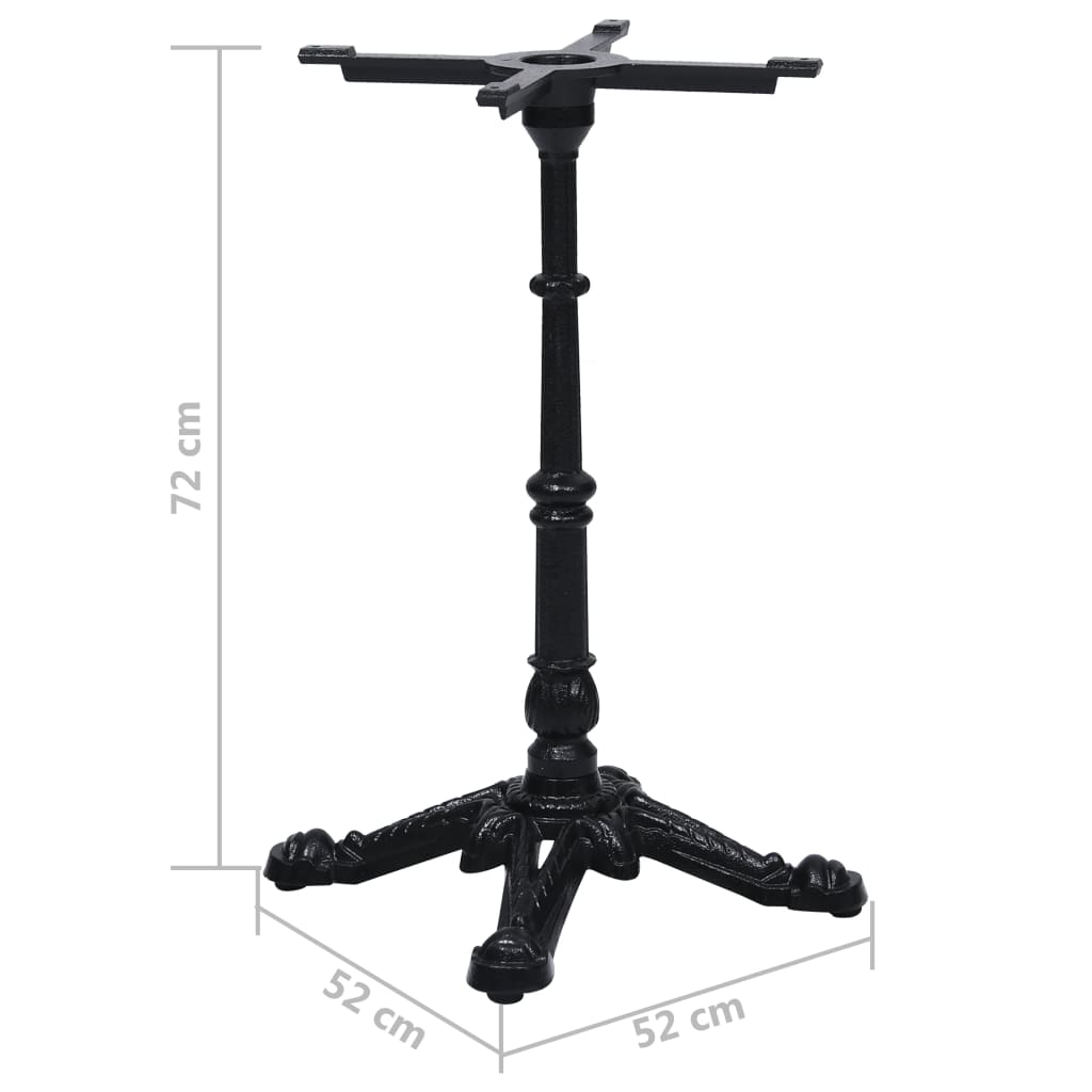 Noga za bistro stol crna 52x52x72 cm od lijevanog željeza