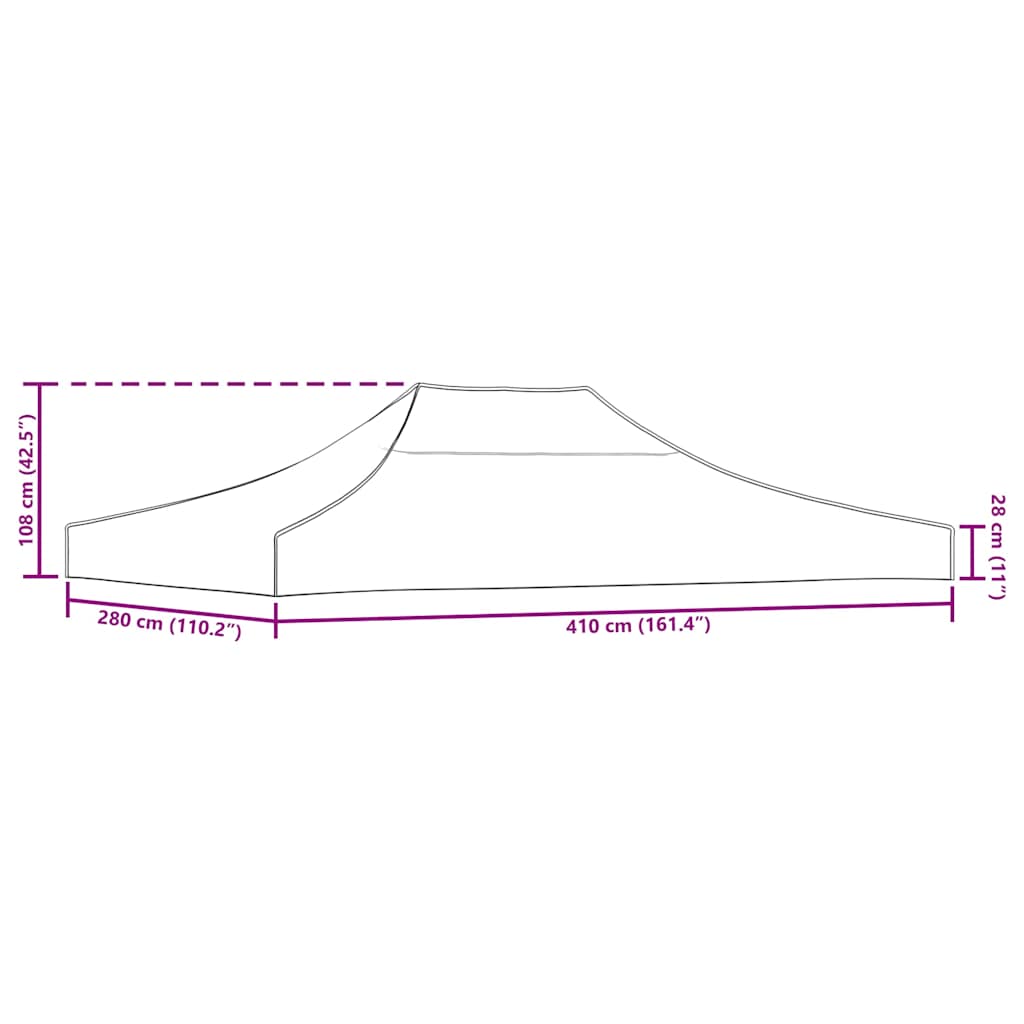 Krov za šator za zabave 4 x 3 m zeleni 270 g/m²