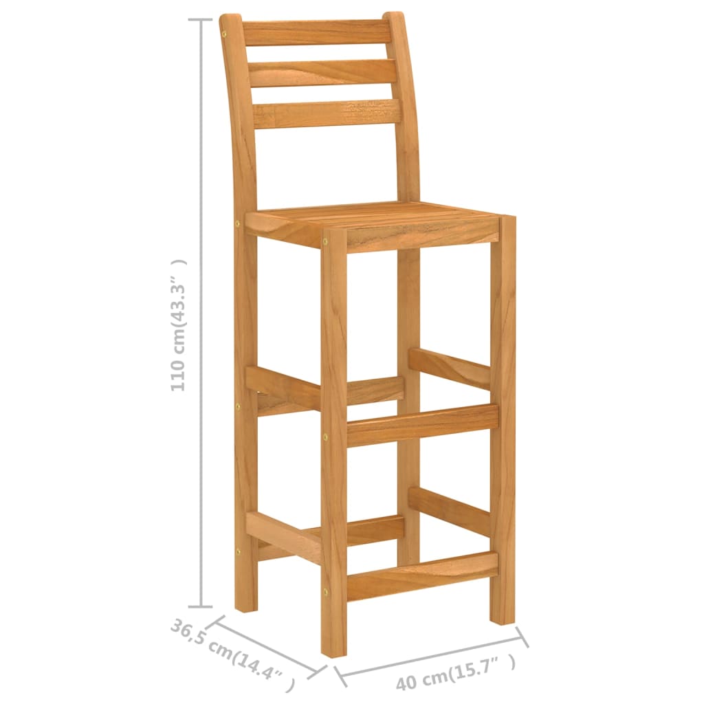 5-dijelni vrtni barski set od masivnog bagremovog drva