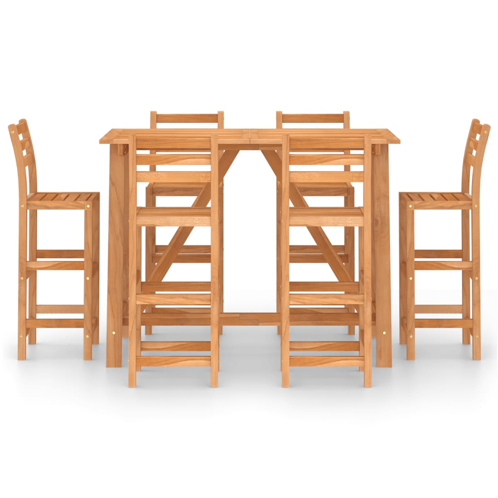 7-dijelni vrtni barski set od masivnog bagremovog drva
