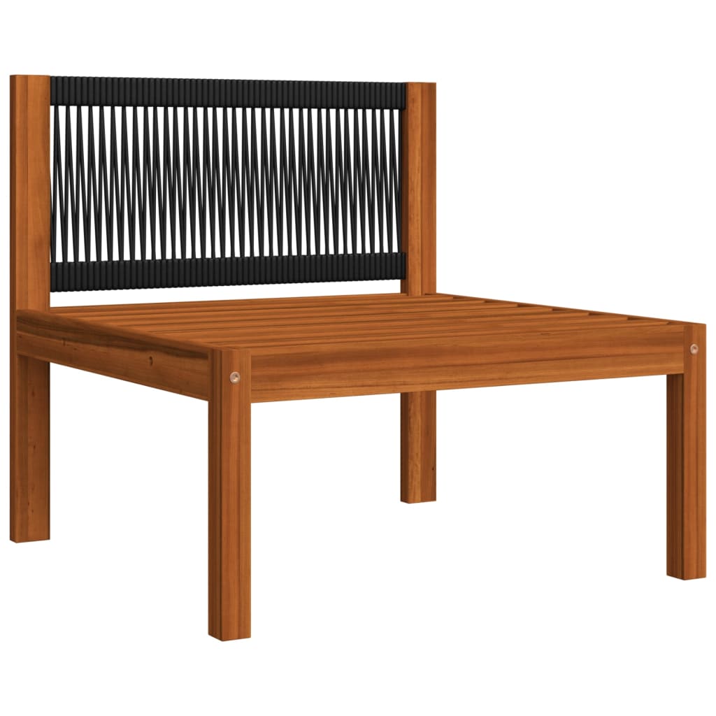 Vrtni set za sjedenje s jastucima, 6 dijelova, krem drvo, akacija i uže
