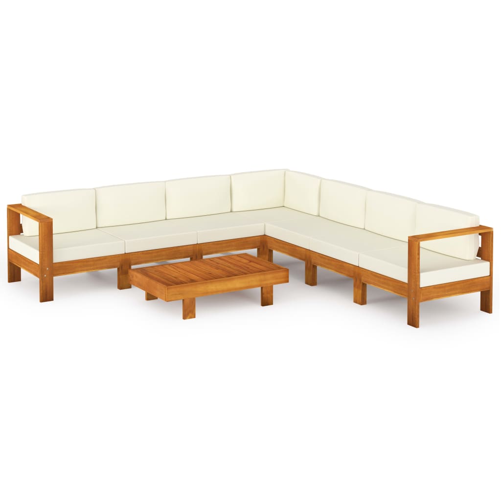 Vrtni set za sjedenje s jastucima, 8 dijelova, 100 x 60 cm, akacija