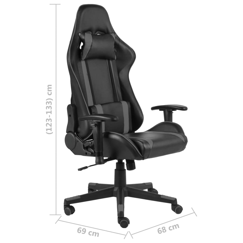 Okretna igraća stolica siva PVC