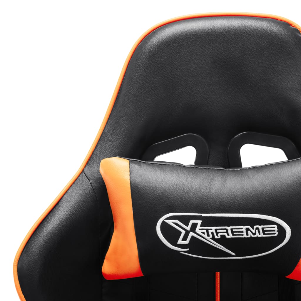 Igraća stolica od umjetne kože crno-narančasta