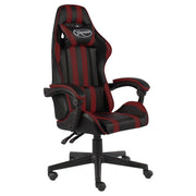 Igraća stolica od umjetne kože crna i crvena boja vina