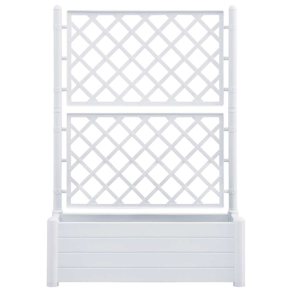 Vrtna sadilica s rešetkom 100 x 43 x 142 cm PP bijela