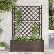 Vrtna sadilica s rešetkom 100 x 43 x 142 cm PP boja kave