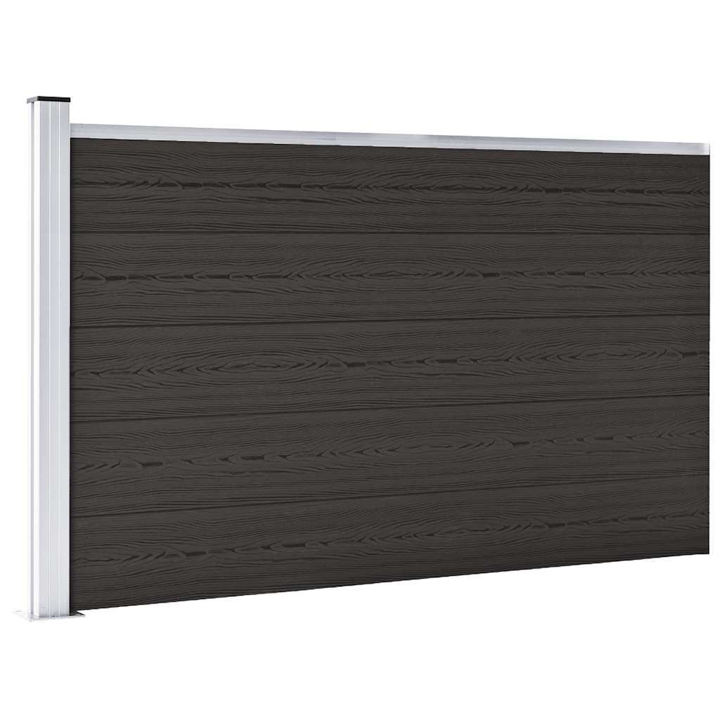 Panel za ogradu WPC 175 x 105 cm crni