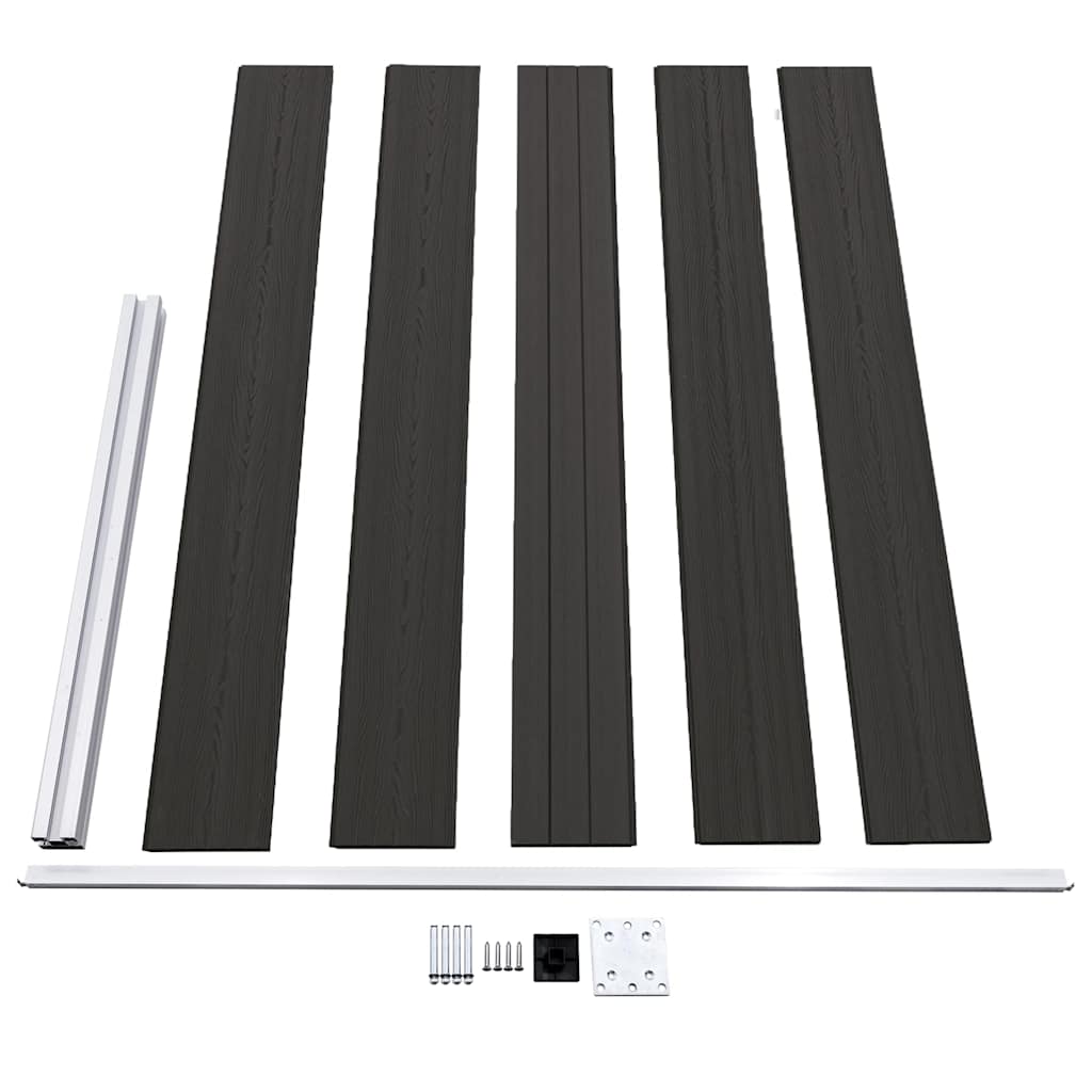Panel za ogradu WPC 175 x 105 cm crni