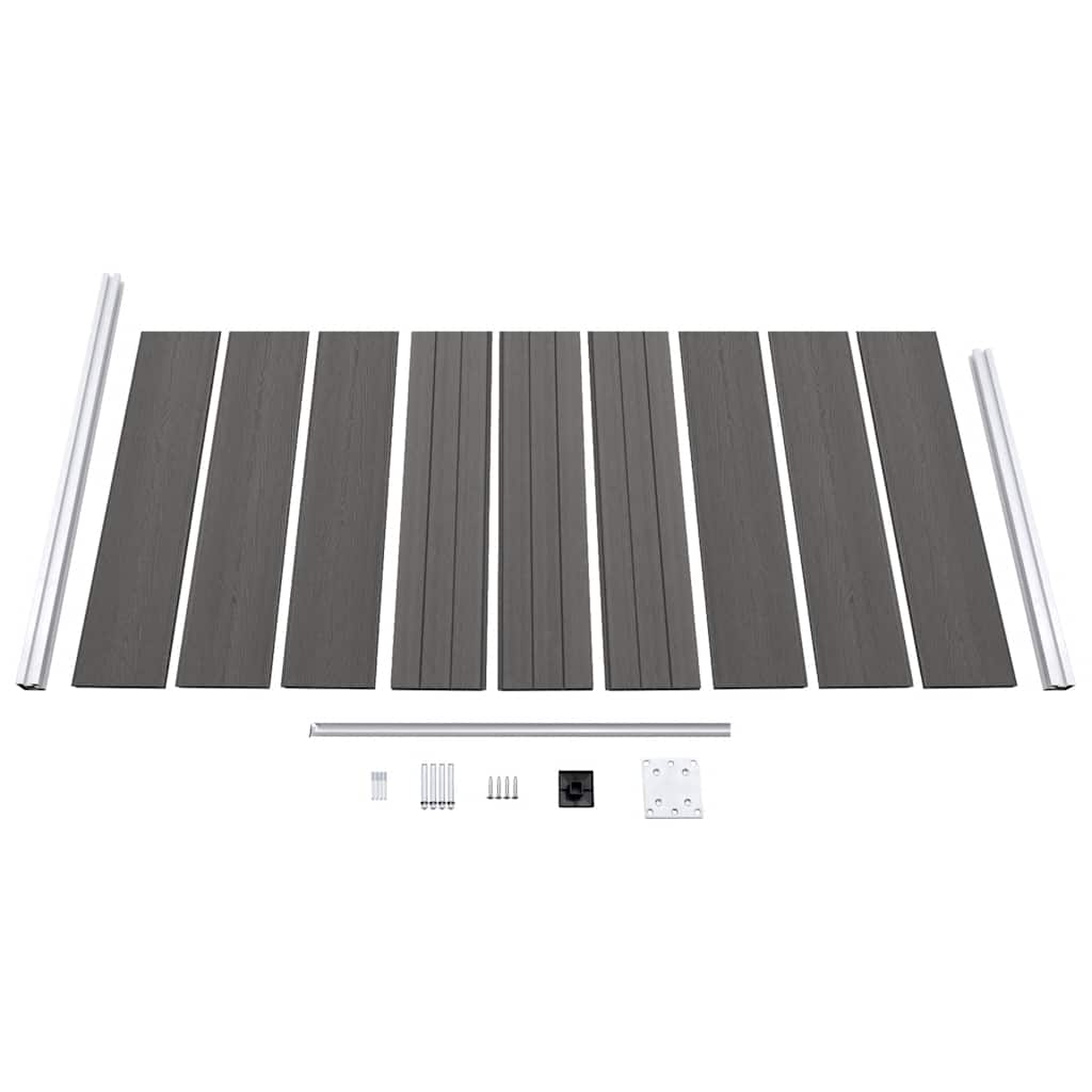 Panel za ogradu WPC 95 x 186 cm sivi