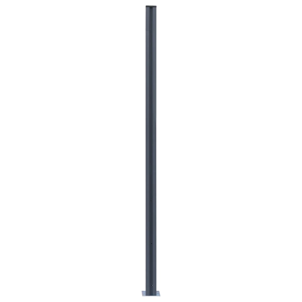 Stupovi za ogradu 2 kom tamnosivi 185 cm aluminijski